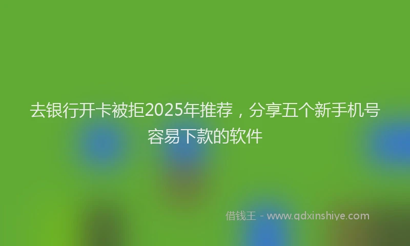 去银行开卡被拒2025年推荐，分享五个新手机号容易下款的软件