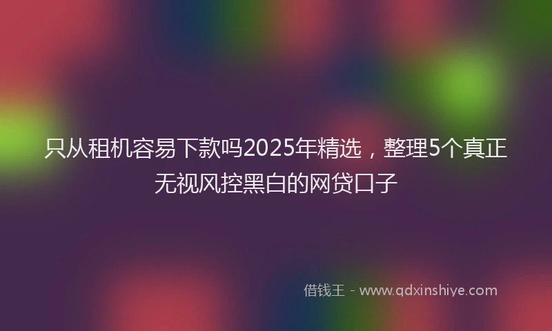 只从租机容易下款吗2025年精选，整理5个真正无视风控黑白的网贷口子