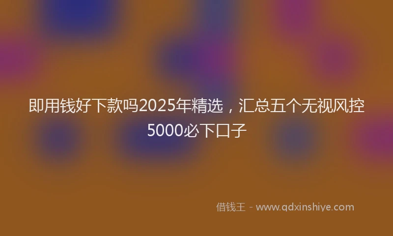 即用钱好下款吗2025年精选，汇总五个无视风控5000必下口子