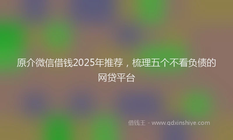 原介微信借钱2025年推荐，梳理五个不看负债的网贷平台