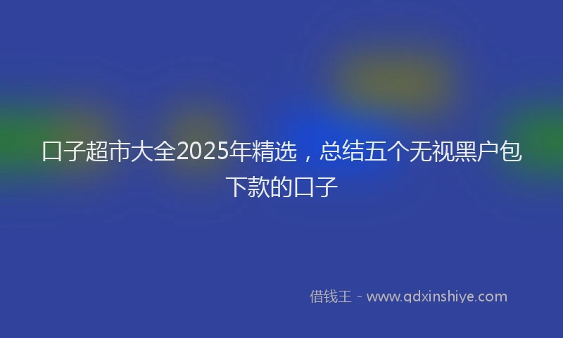 口子超市大全2025年精选，总结五个无视黑户包下款的口子