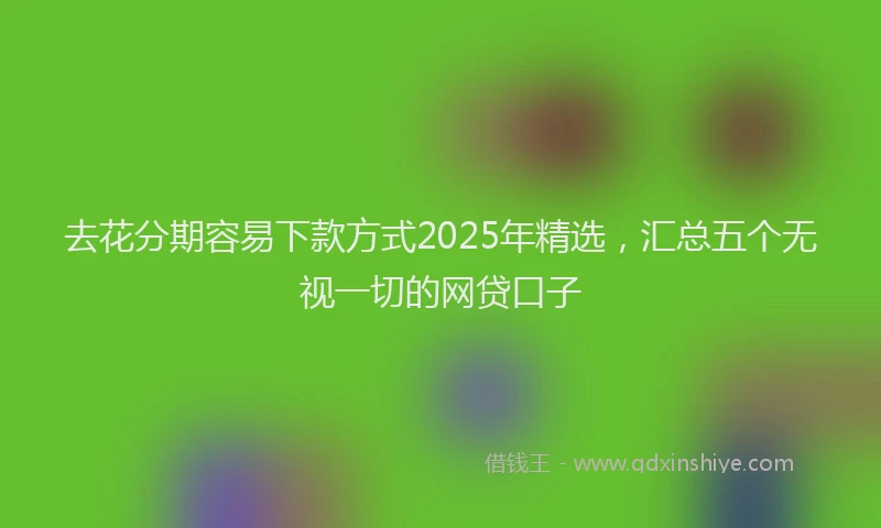 去花分期容易下款方式2025年精选，汇总五个无视一切的网贷口子