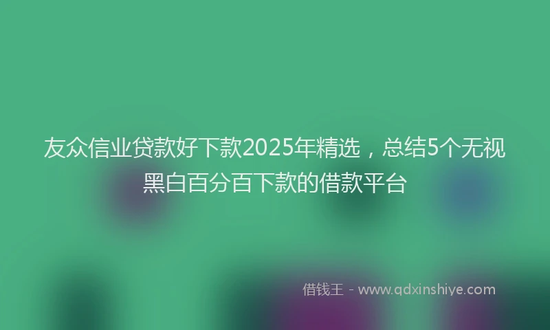 友众信业贷款好下款2025年精选，总结5个无视黑白百分百下款的借款平台