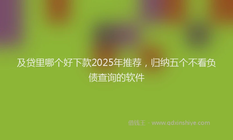 及贷里哪个好下款2025年推荐，归纳五个不看负债查询的软件