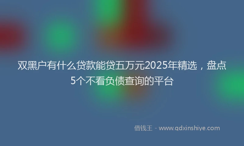 双黑户有什么贷款能贷五万元2025年精选，盘点5个不看负债查询的平台
