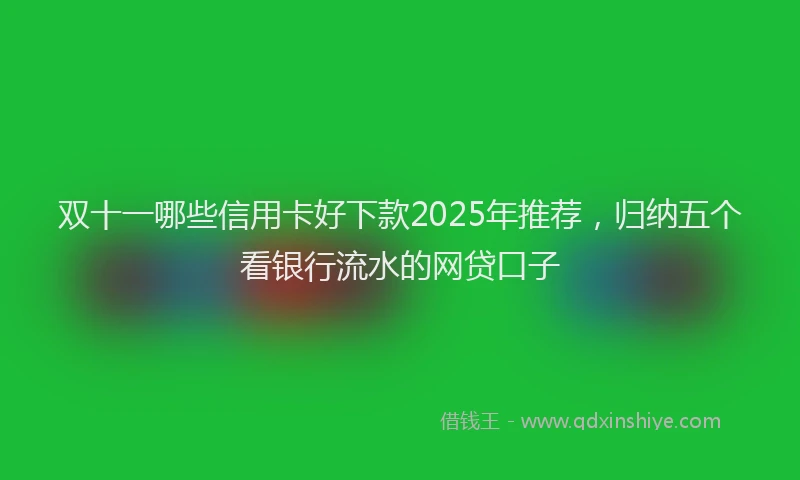 双十一哪些信用卡好下款2025年推荐，归纳五个看银行流水的网贷口子