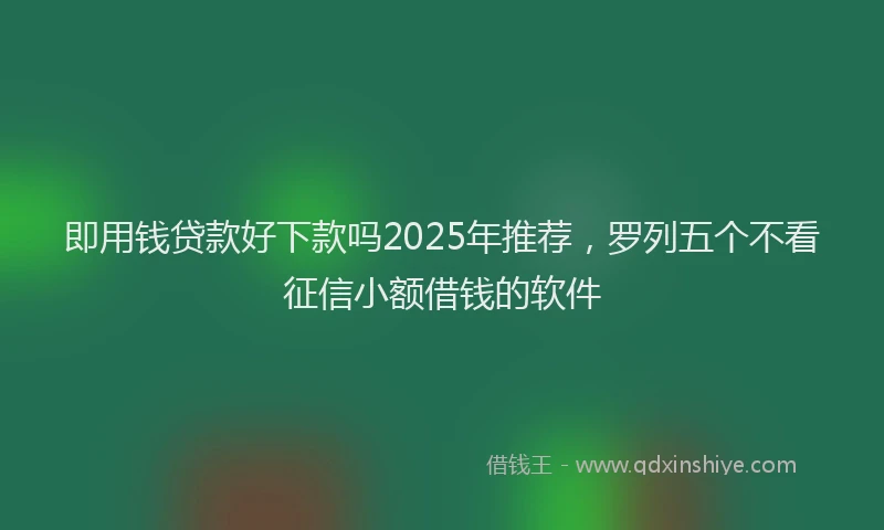 即用钱贷款好下款吗2025年推荐，罗列五个不看征信小额借钱的软件