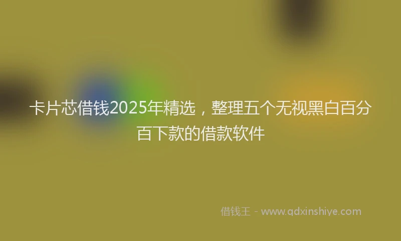卡片芯借钱2025年精选，整理五个无视黑白百分百下款的借款软件
