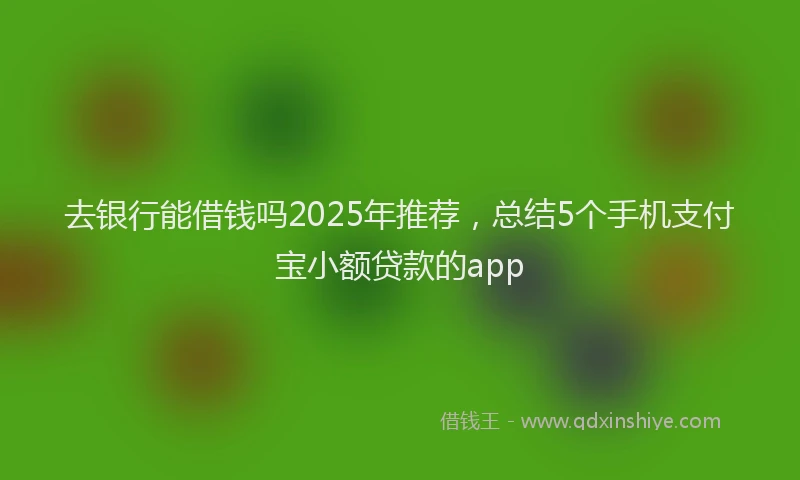 去银行能借钱吗2025年推荐，总结5个手机支付宝小额贷款的app