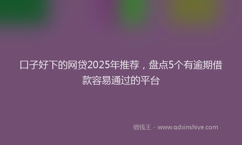 口子好下的网贷2025年推荐，盘点5个有逾期借款容易通过的平台