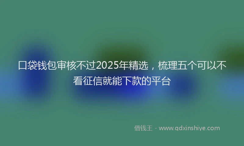 口袋钱包审核不过2025年精选，梳理五个可以不看征信就能下款的平台