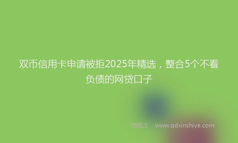 双币信用卡申请被拒2025年精选，整合5个不看负债的网贷口子