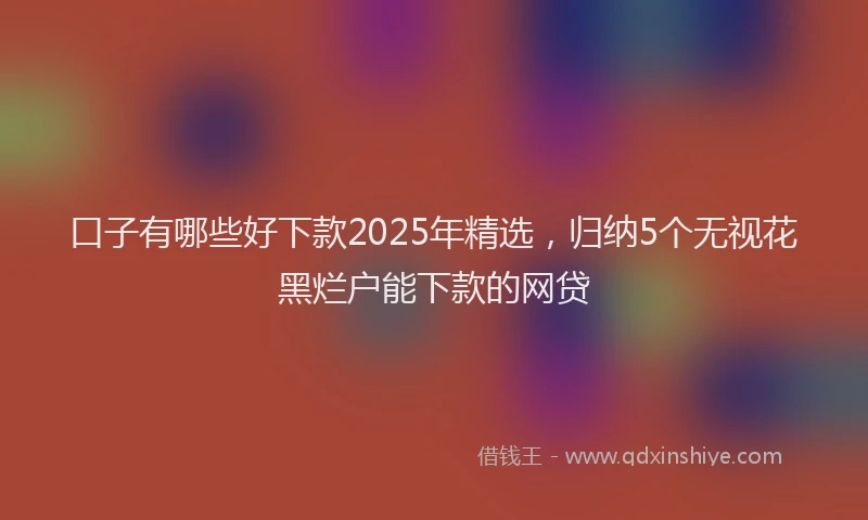 口子有哪些好下款2025年精选，归纳5个无视花黑烂户能下款的网贷
