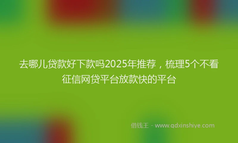 去哪儿贷款好下款吗2025年推荐，梳理5个不看征信网贷平台放款快的平台
