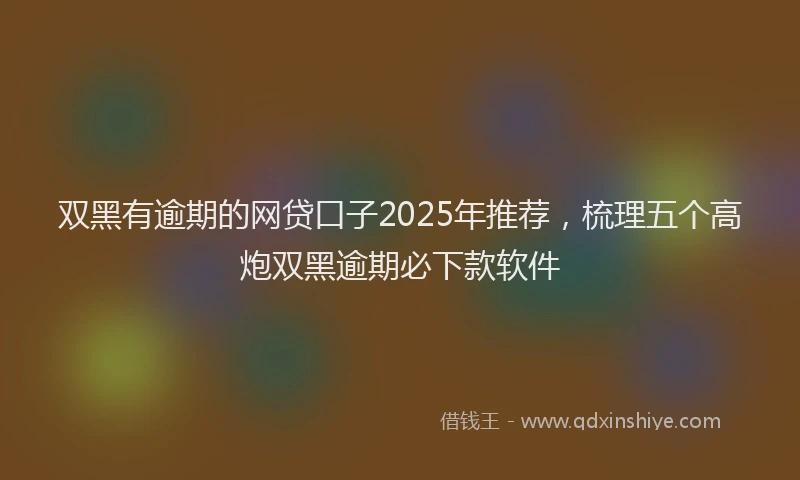 双黑有逾期的网贷口子2025年推荐，梳理五个高炮双黑逾期必下款软件
