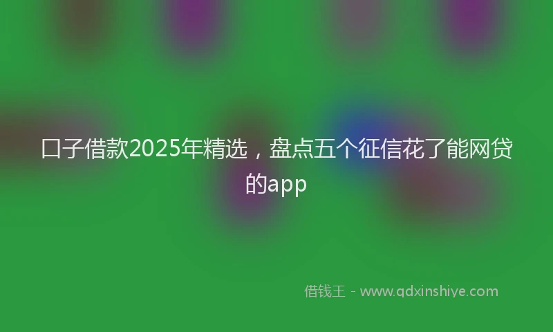 口子借款2025年精选，盘点五个征信花了能网贷的app
