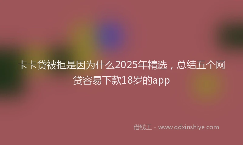卡卡贷被拒是因为什么2025年精选，总结五个网贷容易下款18岁的app
