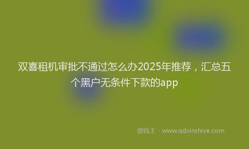 双喜租机审批不通过怎么办2025年推荐，汇总五个黑户无条件下款的app