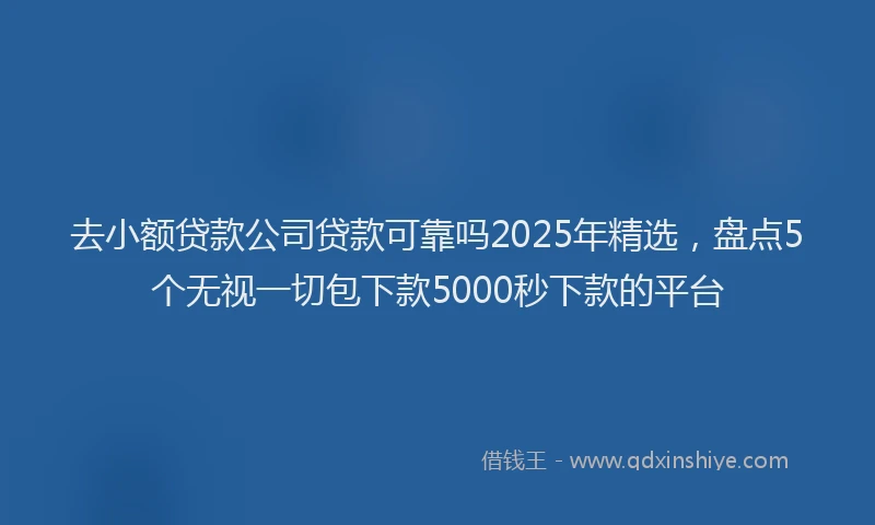 去小额贷款公司贷款可靠吗2025年精选，盘点5个无视一切包下款5000秒下款的平台