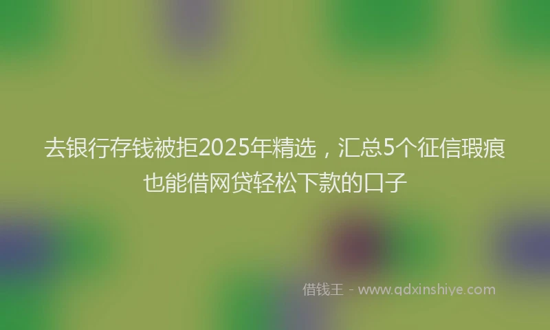 去银行存钱被拒2025年精选，汇总5个征信瑕疵也能借网贷轻松下款的口子