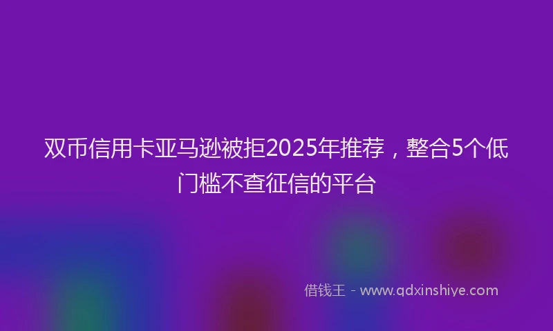 双币信用卡亚马逊被拒2025年推荐，整合5个低门槛不查征信的平台
