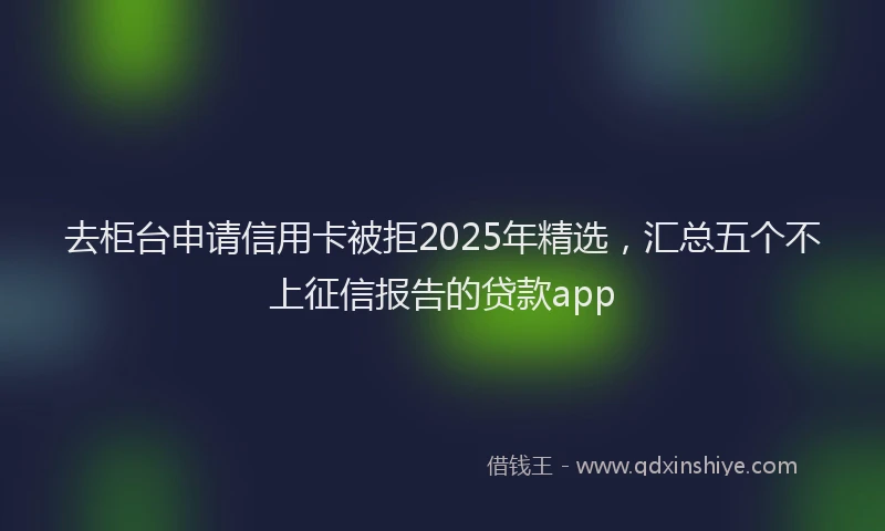 去柜台申请信用卡被拒2025年精选，汇总五个不上征信报告的贷款app