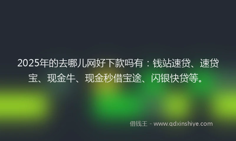 2025年的去哪儿网好下款吗有：钱站速贷、速贷宝、现金牛、现金秒借宝途、闪银快贷等。