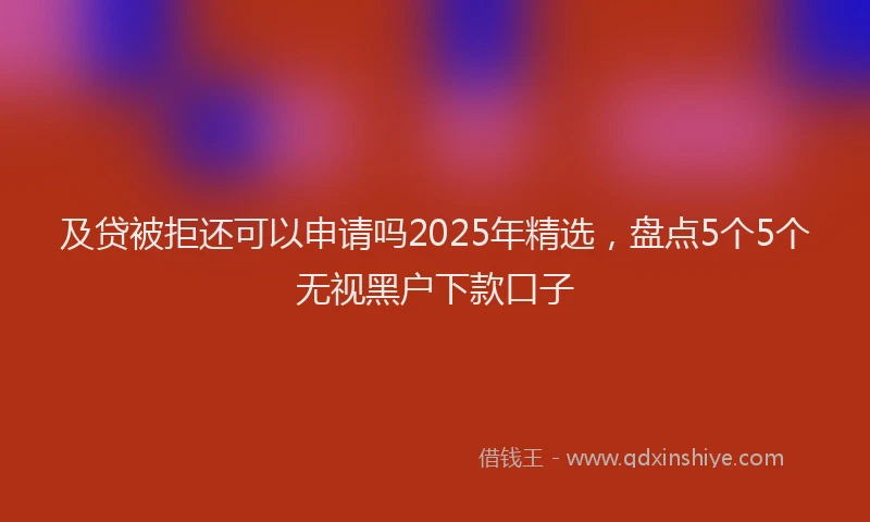 及贷被拒还可以申请吗2025年精选，盘点5个5个无视黑户下款口子