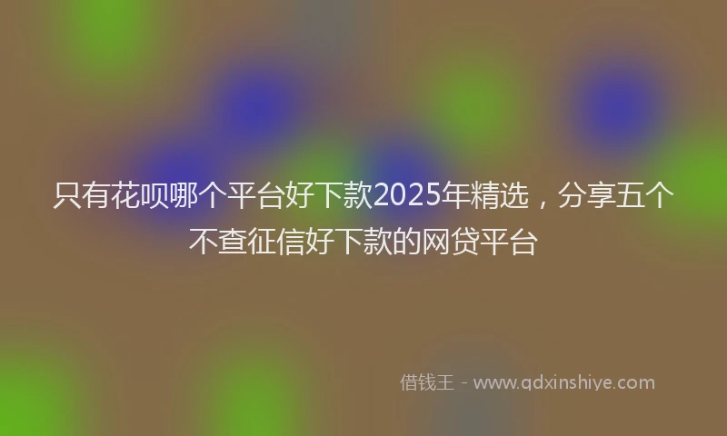 只有花呗哪个平台好下款2025年精选，分享五个不查征信好下款的网贷平台