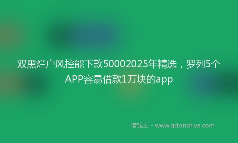 双黑烂户风控能下款50002025年精选，罗列5个APP容易借款1万块的app
