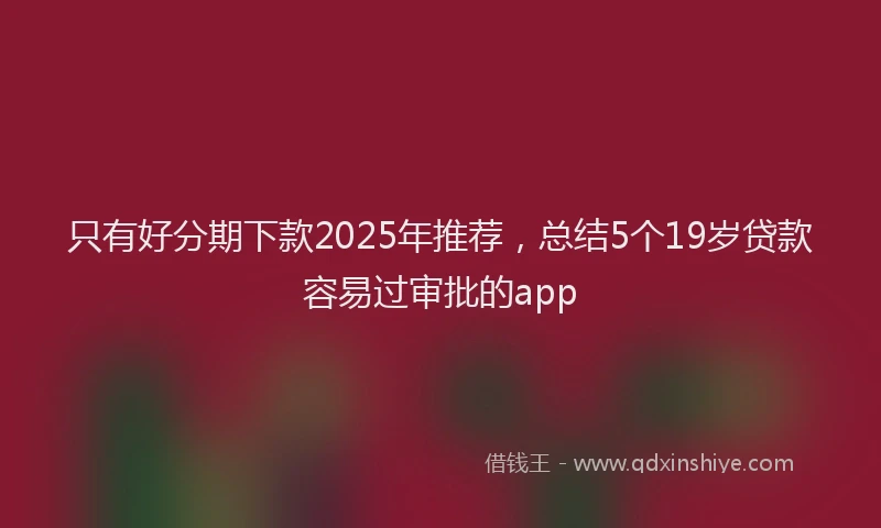 只有好分期下款2025年推荐，总结5个19岁贷款容易过审批的app