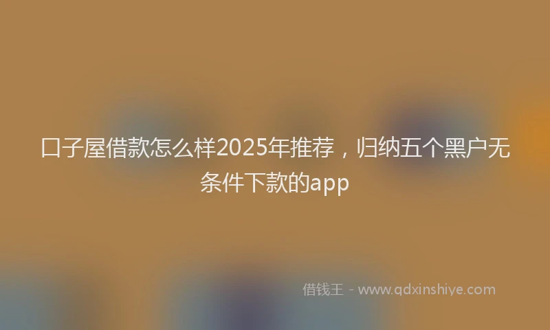 口子屋借款怎么样2025年推荐，归纳五个黑户无条件下款的app