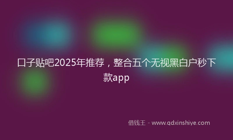口子贴吧2025年推荐，整合五个无视黑白户秒下款app