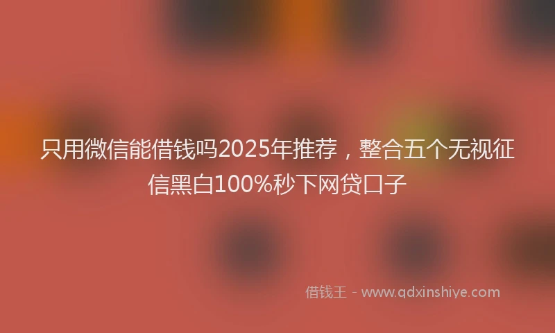 只用微信能借钱吗2025年推荐，整合五个无视征信黑白100%秒下网贷口子