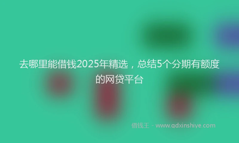 去哪里能借钱2025年精选，总结5个分期有额度的网贷平台