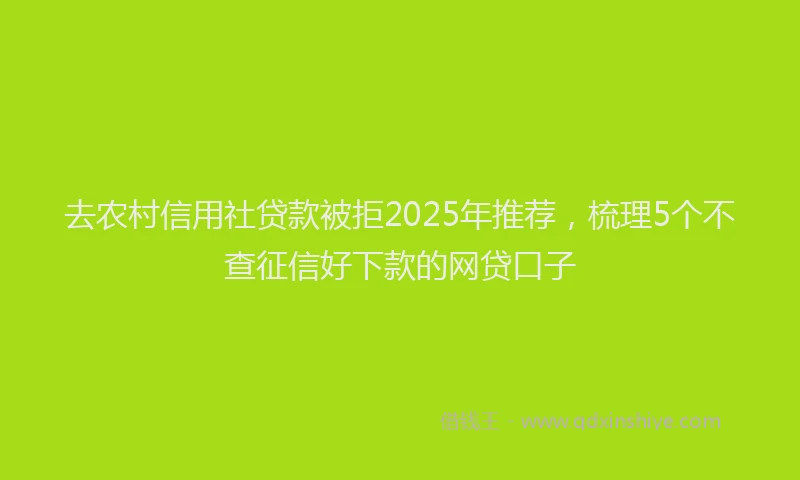 去农村信用社贷款被拒2025年推荐，梳理5个不查征信好下款的网贷口子