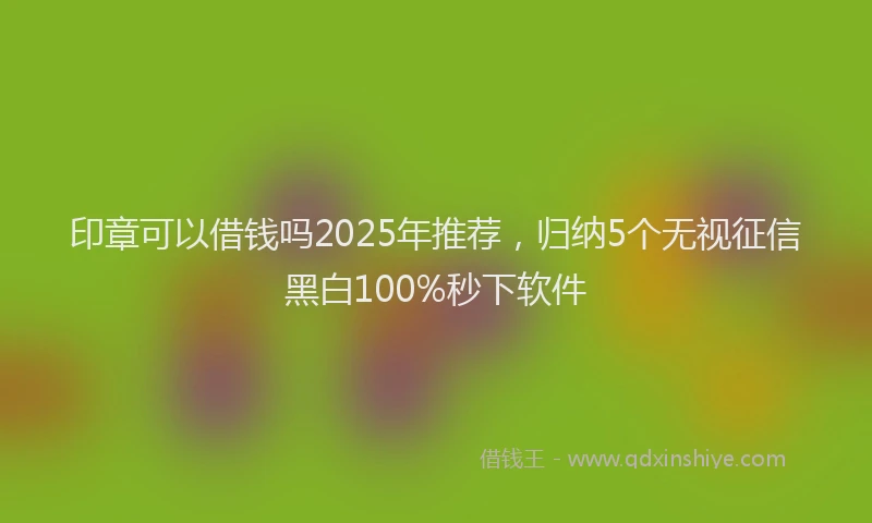 印章可以借钱吗2025年推荐，归纳5个无视征信黑白100%秒下软件