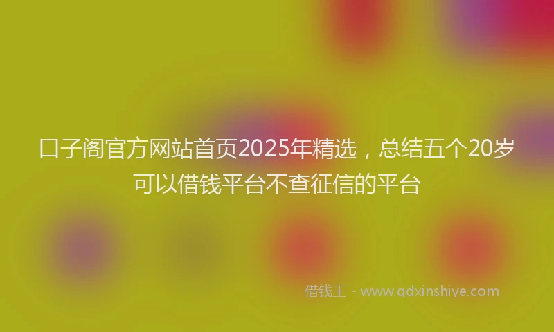 口子阁官方网站首页2025年精选，总结五个20岁可以借钱平台不查征信的平台