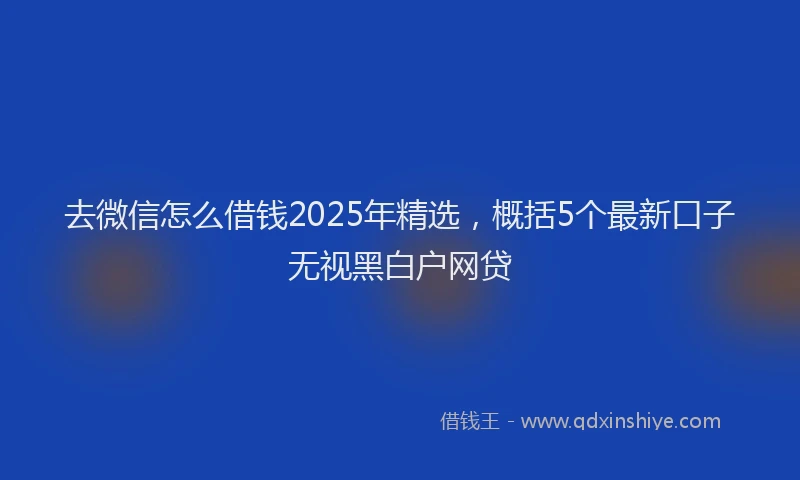 去微信怎么借钱2025年精选，概括5个最新口子无视黑白户网贷