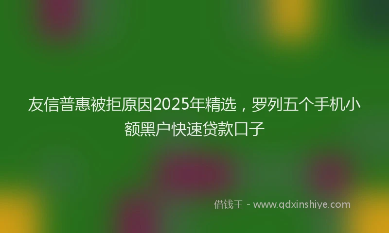 友信普惠被拒原因2025年精选，罗列五个手机小额黑户快速贷款口子