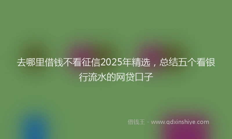 去哪里借钱不看征信2025年精选，总结五个看银行流水的网贷口子
