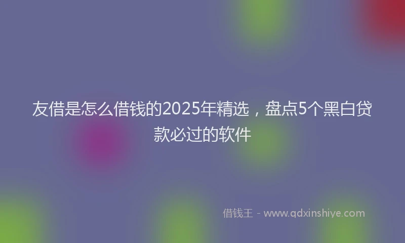友借是怎么借钱的2025年精选，盘点5个黑白贷款必过的软件