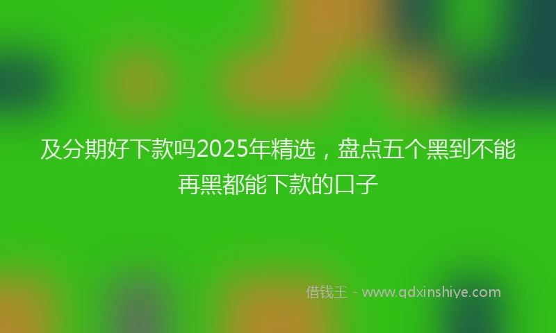 及分期好下款吗2025年精选，盘点五个黑到不能再黑都能下款的口子