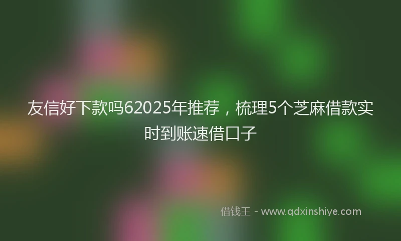 友信好下款吗62025年推荐，梳理5个芝麻借款实时到账速借口子