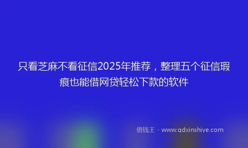 只看芝麻不看征信2025年推荐，整理五个征信瑕疵也能借网贷轻松下款的软件