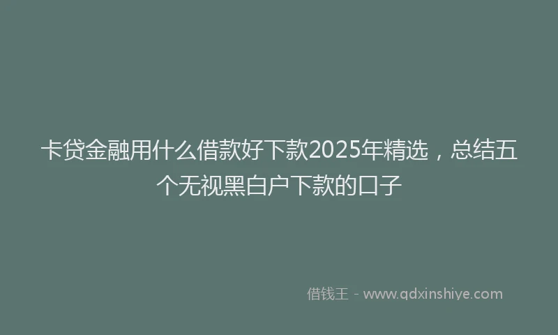 卡贷金融用什么借款好下款2025年精选，总结五个无视黑白户下款的口子