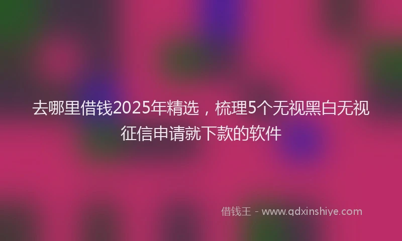 去哪里借钱2025年精选，梳理5个无视黑白无视征信申请就下款的软件