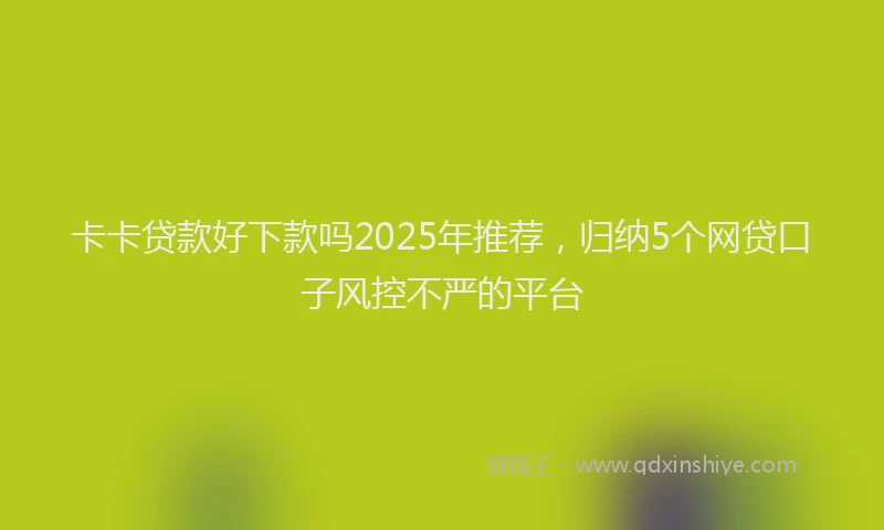 卡卡贷款好下款吗2025年推荐，归纳5个网贷口子风控不严的平台