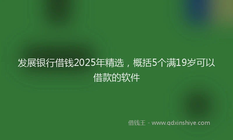 发展银行借钱2025年精选，概括5个满19岁可以借款的软件