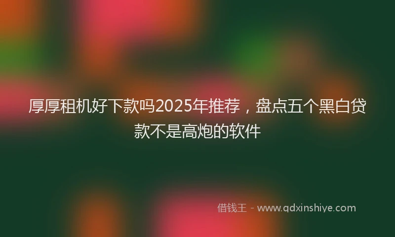 厚厚租机好下款吗2025年推荐，盘点五个黑白贷款不是高炮的软件